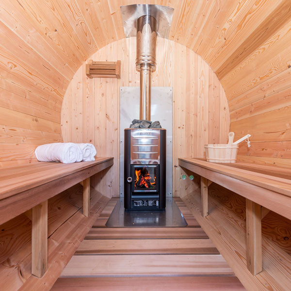 Dundalk Leisurecraft Canadian Timber 4-5 Person Tranquility Outdoor Traditional Barrel Sauna