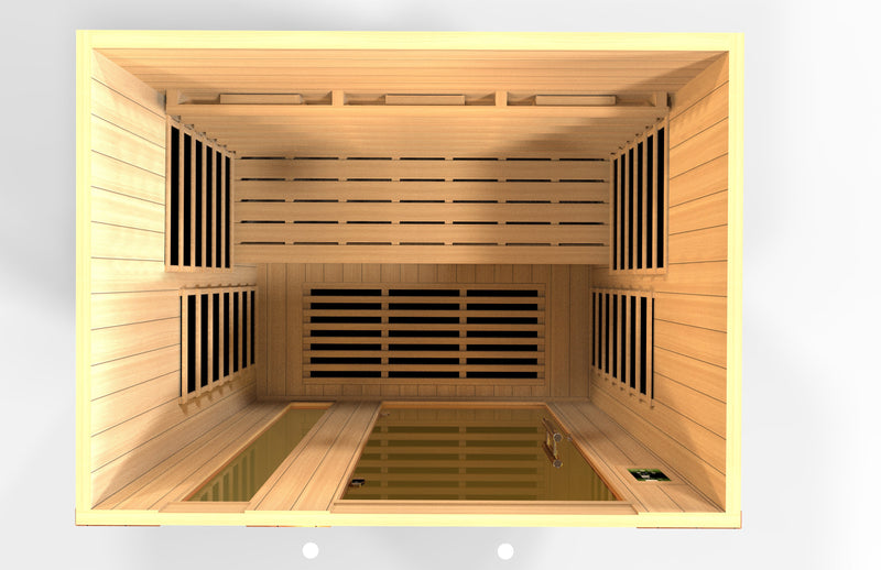 Dynamic Lugano 3-Person Full Spectrum Near Zero EMF FAR Infrared Sauna (Canadian Hemlock)