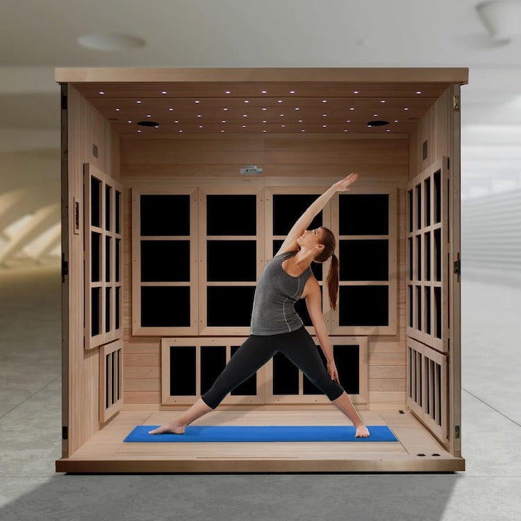 Golden Designs Catalonia 8-Person PureTech™ Near Zero EMF (Under 2MG) FAR Infrared Sauna (Canadian Hemlock)