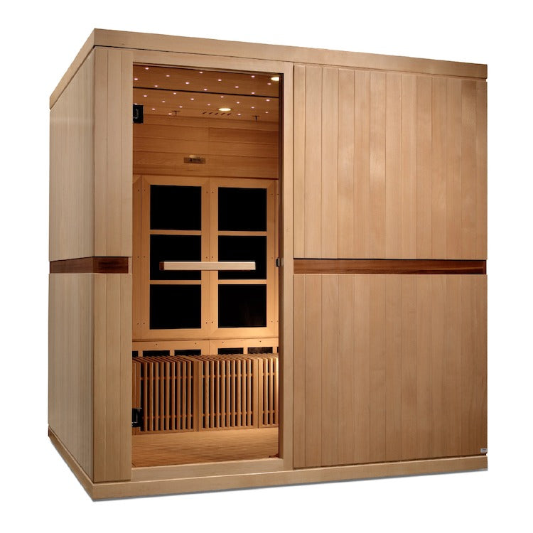 Golden Designs Catalonia 8-Person PureTech™ Near Zero EMF (Under 2MG) FAR Infrared Sauna (Canadian Hemlock)