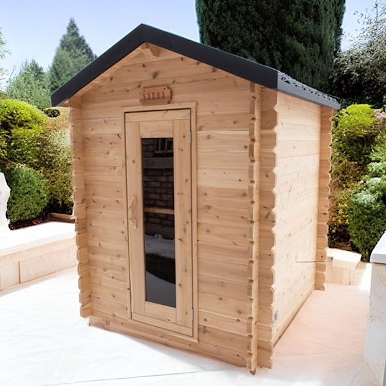 Dundalk Leisurecraft Canadian Timber 3-4 Person Grandby Cabin Outdoor Electric Heated Sauna