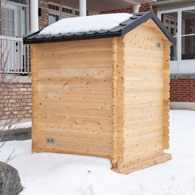Dundalk Leisurecraft Canadian Timber 3-4 Person Grandby Cabin Outdoor Electric Heated Sauna