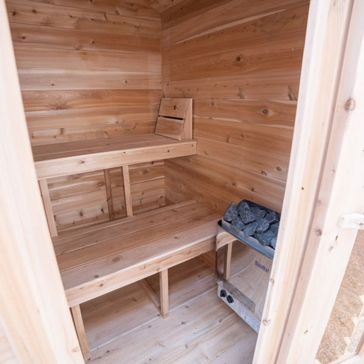 Dundalk Leisurecraft Canadian Timber 3-4 Person Grandby Cabin Outdoor Electric Heated Sauna