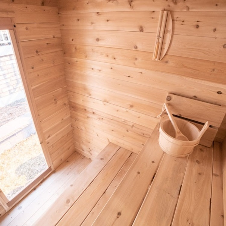 Dundalk Leisurecraft Canadian Timber 3-4 Person Grandby Cabin Outdoor Electric Heated Sauna