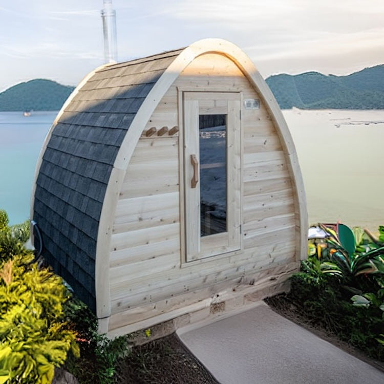 Dundalk Leisurecraft Canadian Timber 2-4 Person Outdoor Traditional MiniPOD Sauna