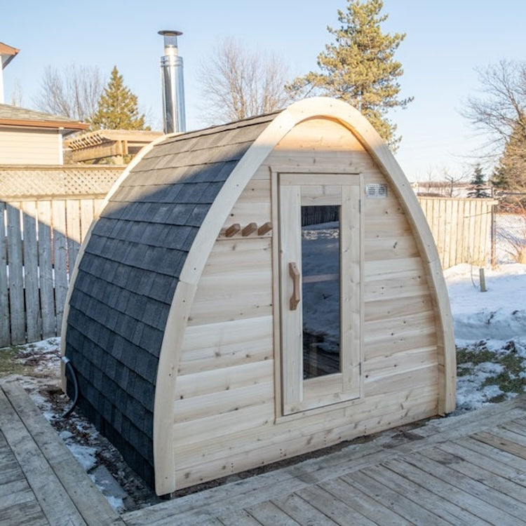 Dundalk Leisurecraft Canadian Timber 2-4 Person Outdoor Traditional MiniPOD Sauna