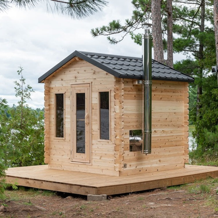 Dundalk Leisurecraft Canadian Timber 6 Person Georgian Outdoor Traditional Cabin Sauna