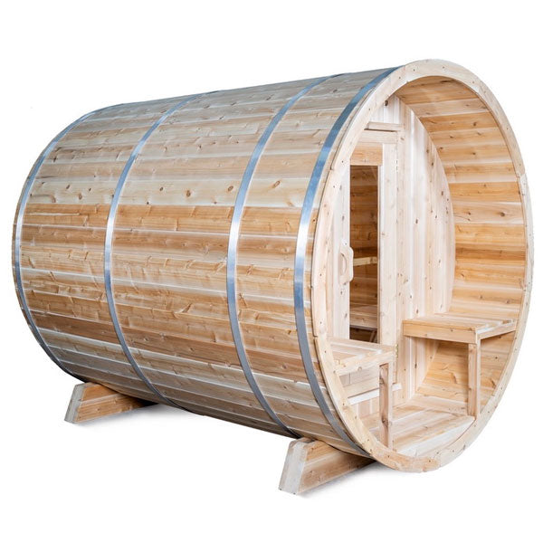 Dundalk Leisurecraft Canadian Timber 3-4 Person Serenity Outdoor Traditional Barrel Sauna