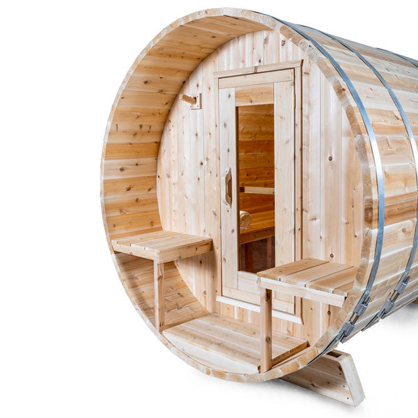 Dundalk Leisurecraft Canadian Timber 3-4 Person Serenity Outdoor Traditional Barrel Sauna
