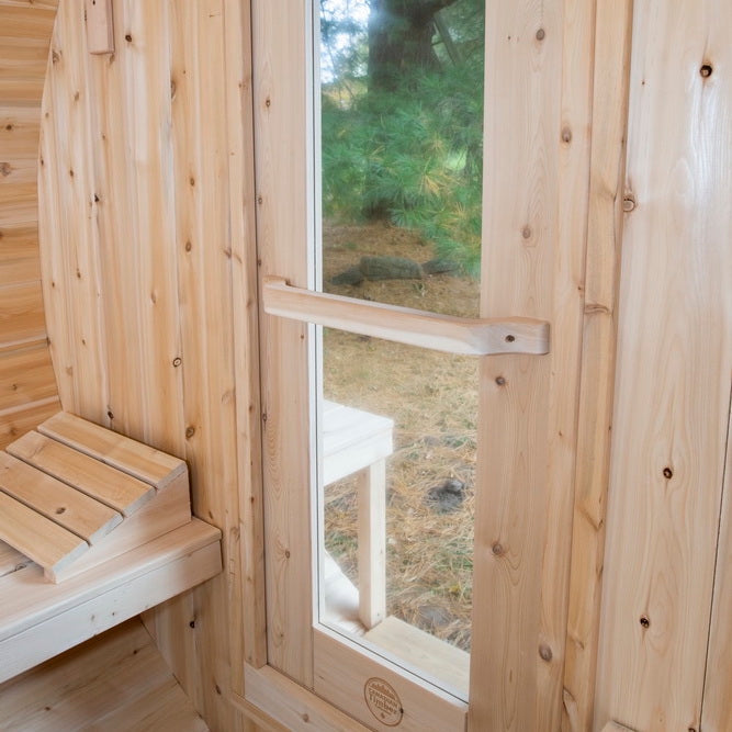 Dundalk Leisurecraft Canadian Timber 3-4 Person Serenity Outdoor Traditional Barrel Sauna