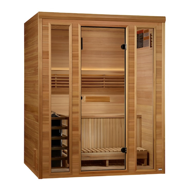 Golden Designs Andermatt 2-3 Person Traditional Steam Sauna - Pacific Premium Clear Cedar