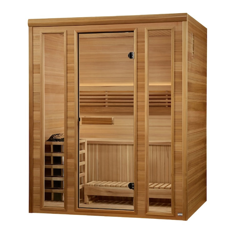 Golden Designs Andermatt 2-3 Person Traditional Steam Sauna - Pacific Premium Clear Cedar