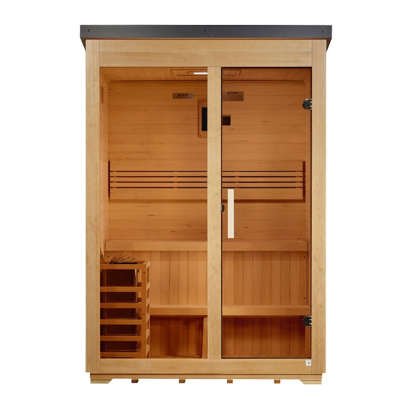 Golden Designs "Arlberg" 3 Person Traditional Outdoor Sauna -  Canadian Hemlock