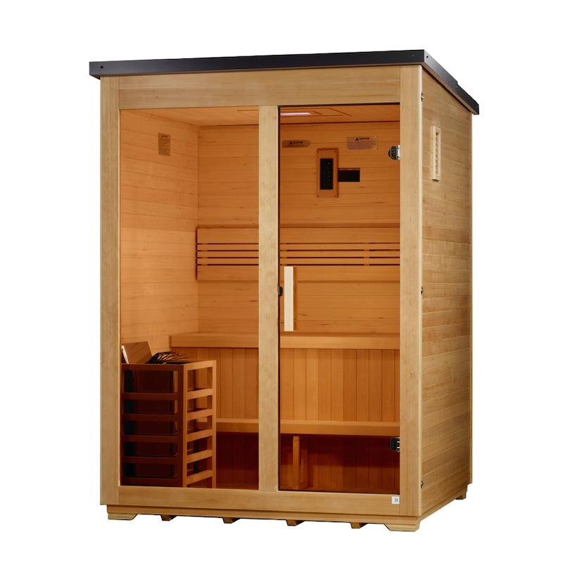 Golden Designs "Arlberg" 3 Person Traditional Outdoor Sauna -  Canadian Hemlock