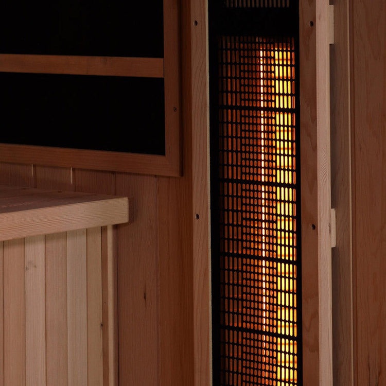 Golden Designs 3-Person Reserve Edition Full Spectrum Sauna with Himalayan Salt Bar (Canadian Hemlock)