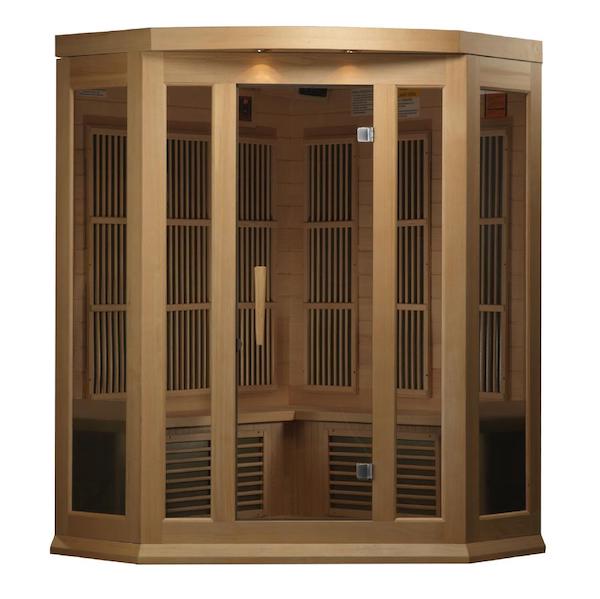 Maxxus 3-Person Corner Low EMF FAR Infrared Sauna (Canadian Hemlock)