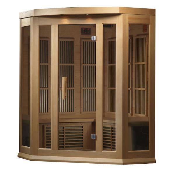 Maxxus 3-Person Corner Low EMF FAR Infrared Sauna (Canadian Hemlock)