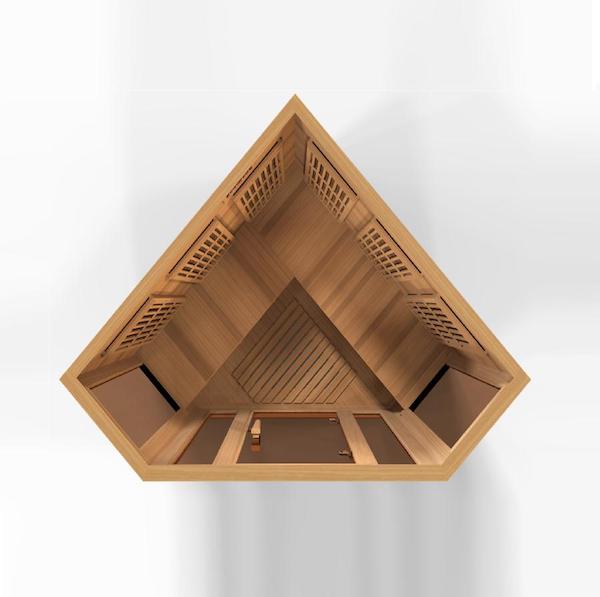 Maxxus 3-Person Corner Low EMF FAR Infrared Sauna (Canadian Hemlock)