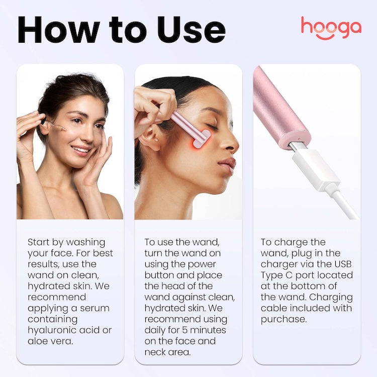 Hooga Red Light Therapy Facial Wand