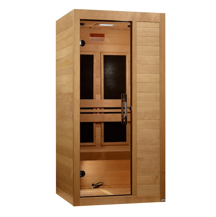 Maxxus S-Line Yoga 1-Person Ultra Low EMF FAR Infrared Sauna - Canadian Hemlock