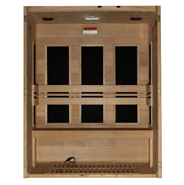 Maxxus S-Line Yoga 3-Person Ultra Low EMF FAR Infrared Sauna - Canadian Hemlock