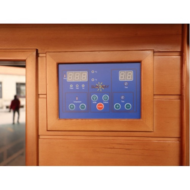 SunRay Bristol Bay 4 Person Corner Cedar Infrared Sauna with Carbon Heaters