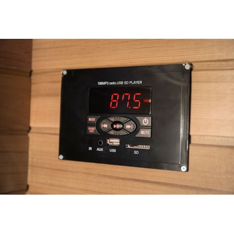 SunRay Bristol Bay 4 Person Corner Cedar Infrared Sauna with Carbon Heaters