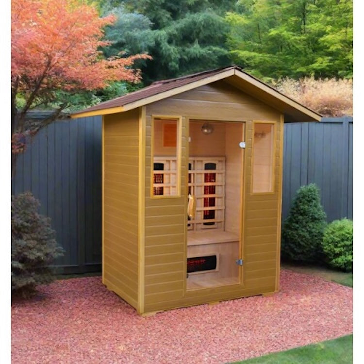 SunRay Grandby 3 Person Outdoor Infrared Sauna with Ceramic Heaters