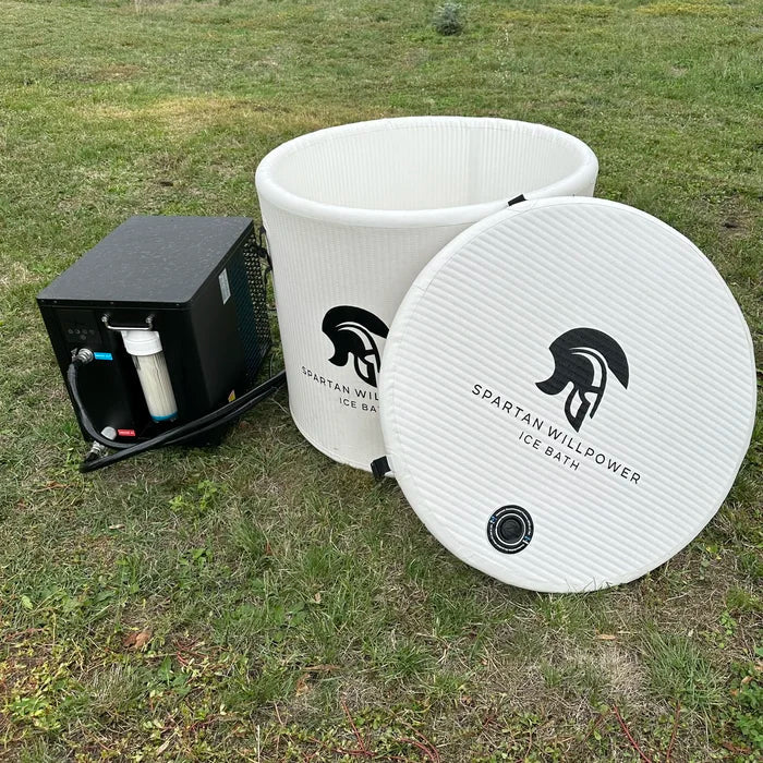 Warrior Willpower Max 1 HP WiFi Water Chiller/Heater + Barrel Ice Bath Bundle