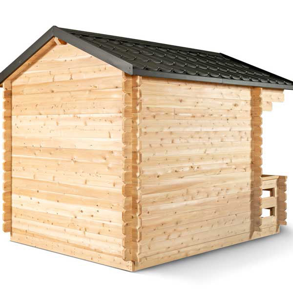 Dundalk Leisurecraft Canadian Timber 6 Person Georgian Outdoor Traditional Cabin Sauna With Porch