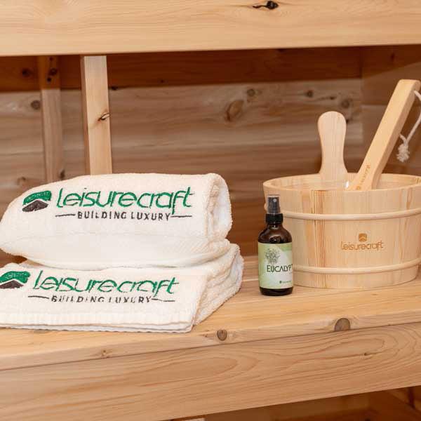 Dundalk Leisurecraft Canadian Timber 6 Person Georgian Outdoor Traditional Cabin Sauna With Porch