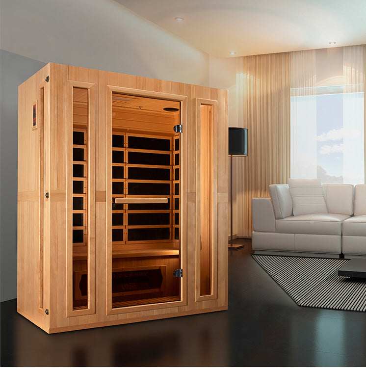 Maxxus Trinity 3-Person Low EMF FAR Infrared Sauna (Canadian Hemlock)