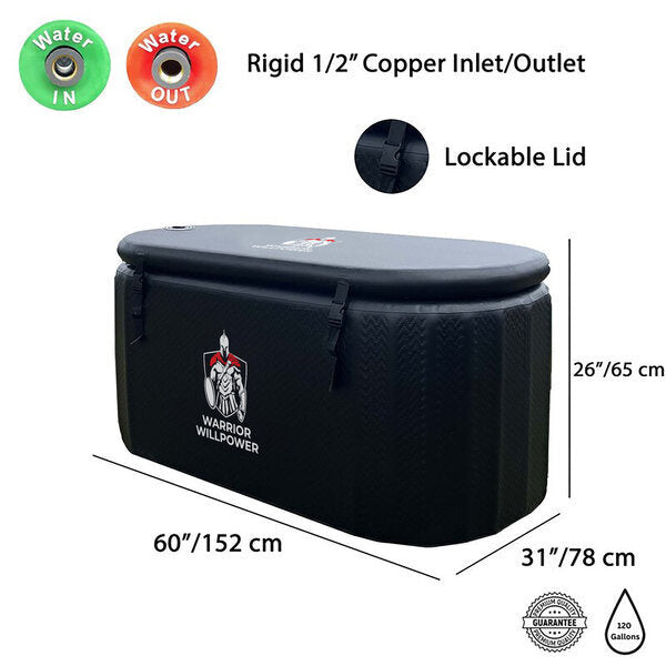 Warrior Willpower Beast 1.5 HP WiFi Water Chiller/Heater + XL Ice Bath Tub Bundle