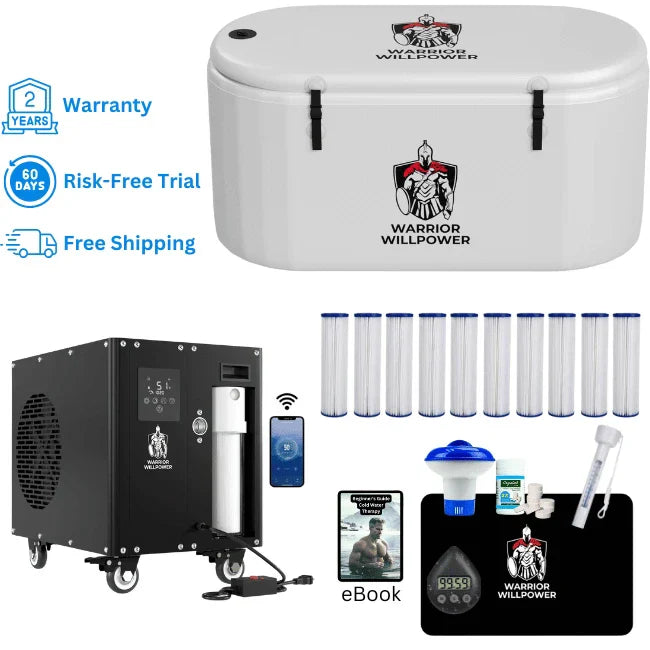 Warrior Willpower Beast 1.5 HP WiFi Water Chiller/Heater + XL Ice Bath Tub Bundle